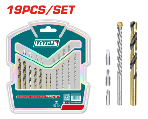 19 Pcs drill bits & screwdriver bits set