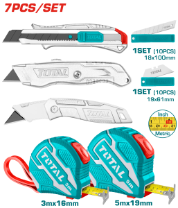 Measuring tape and utility knife set